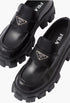 Black - Brushed Leather Monolith Loafers - GLAM MODA